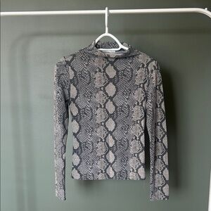 Snakeskin Print Long Sleeve Top